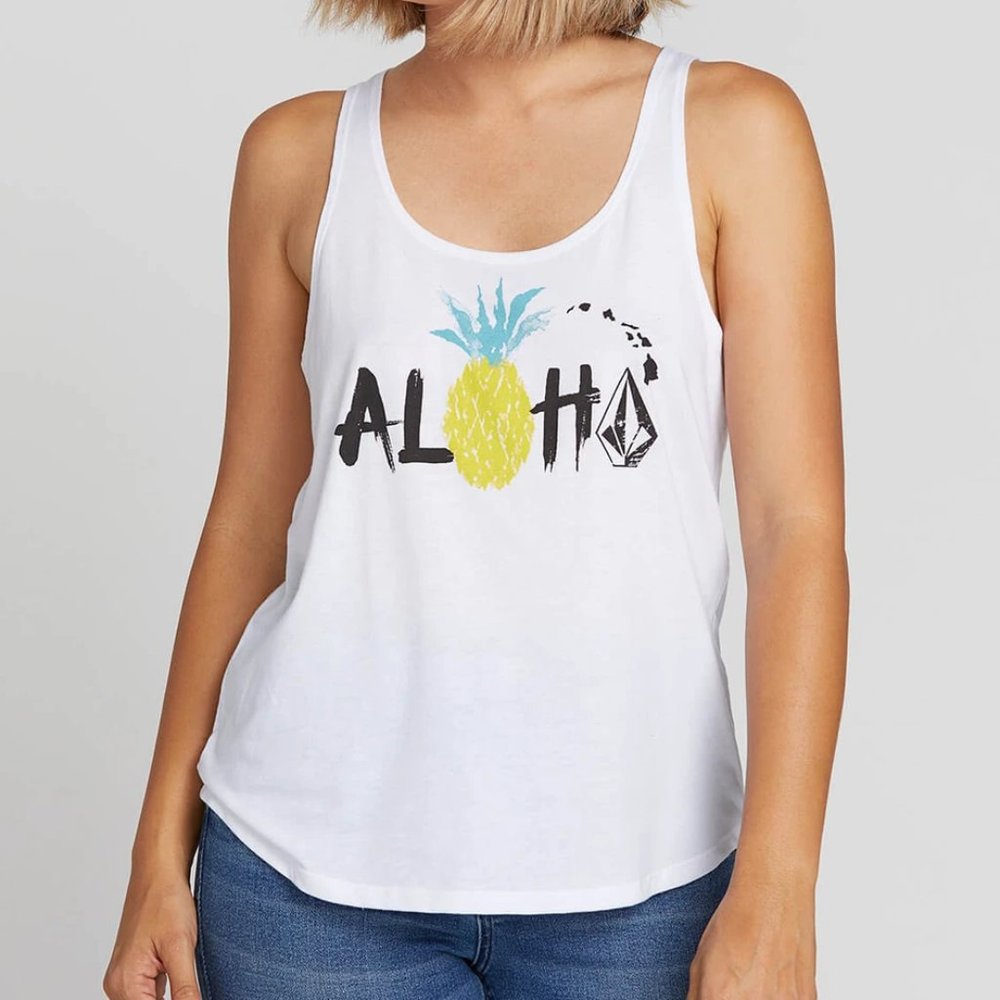 NWT Pineapple Party Tank WHT
